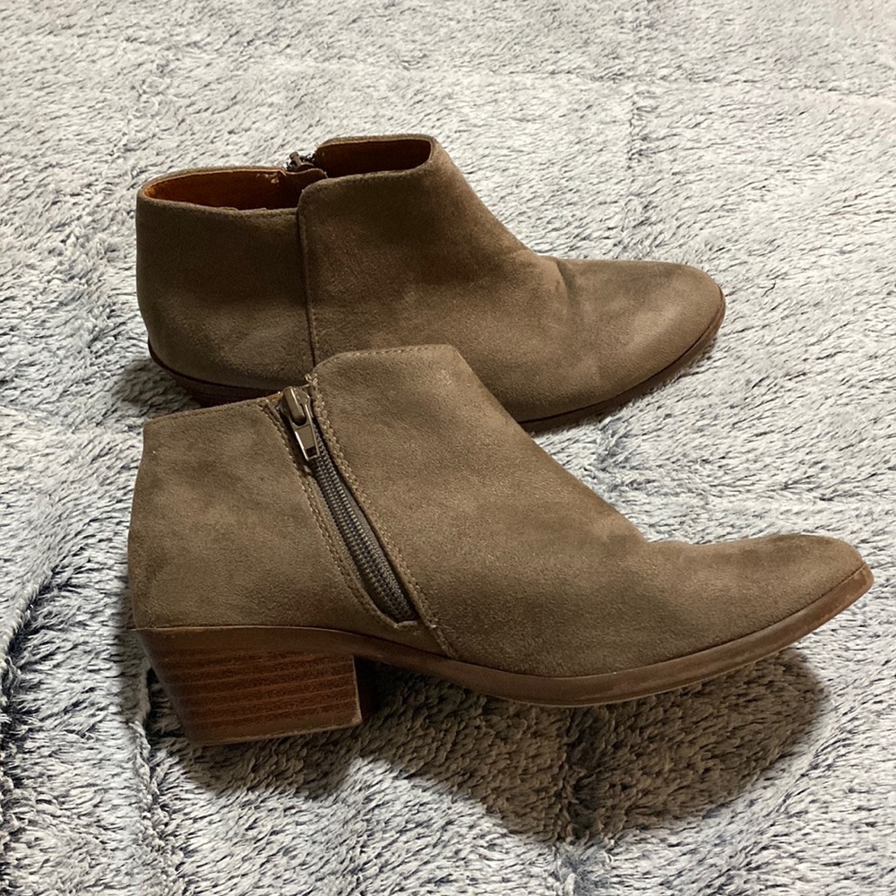 brown booties, size 6.